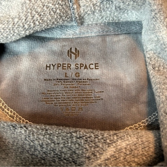 Hyper Space NASA Galaxy Gray Tie Dye Pullover Hoodie Sz. L - Picture 10 of 12